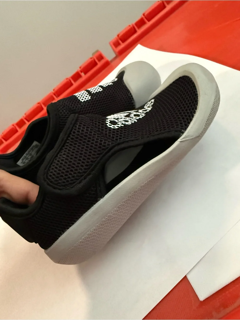 adidas Black and Gray Kids Slip-On Water Shoes